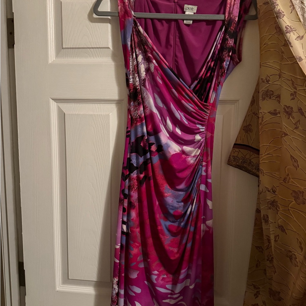 Cache Vibrant Pink and Purple Maxi Dress